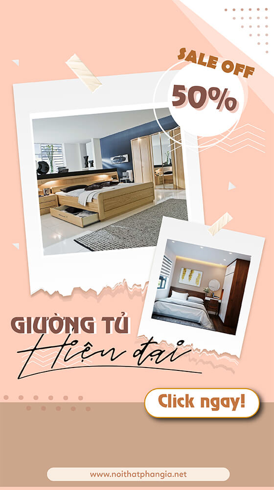 banner dọc giường tủ hiện đại