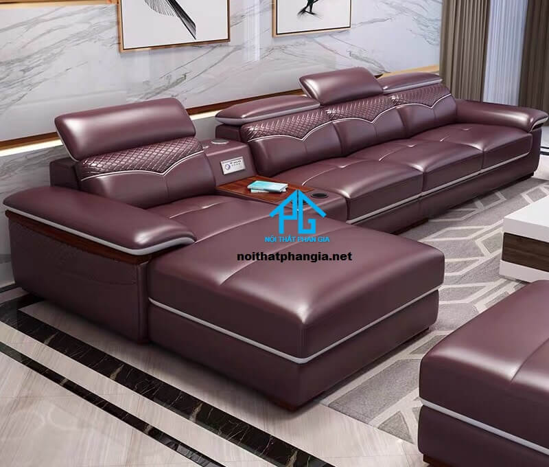 Sofa da hiện đại E32