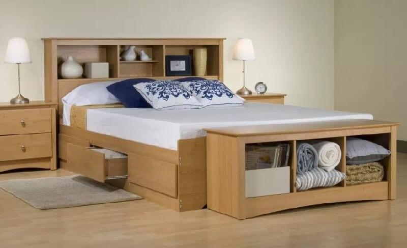 giường gỗ hộp đơn giản