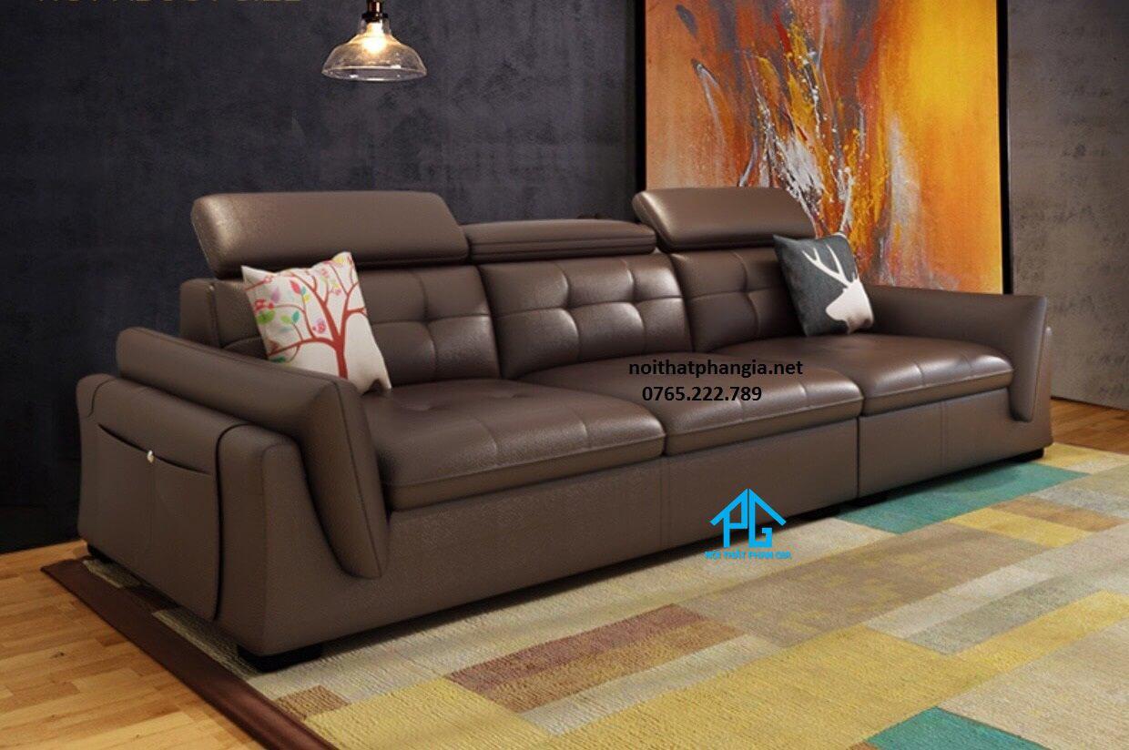 sofa giường bọc da;