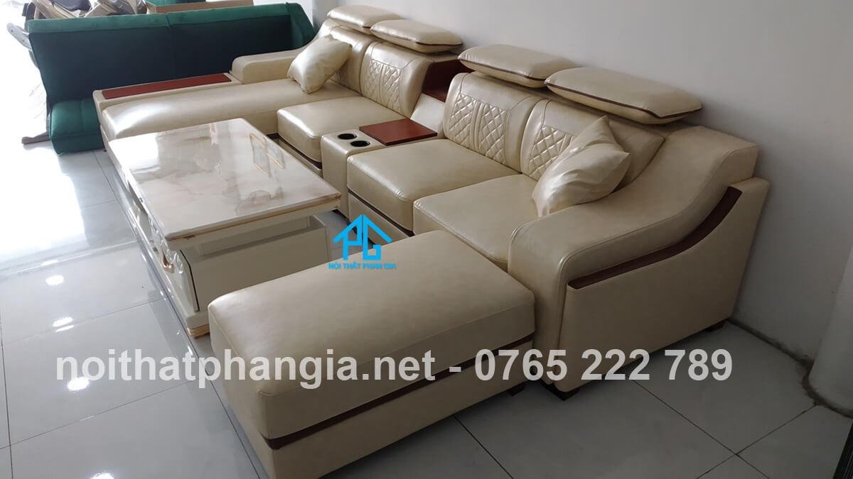 ghế sofa da đẹp hiện đại e16b