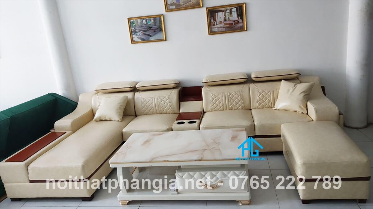 sofa da hiện đại e16b cao cấp