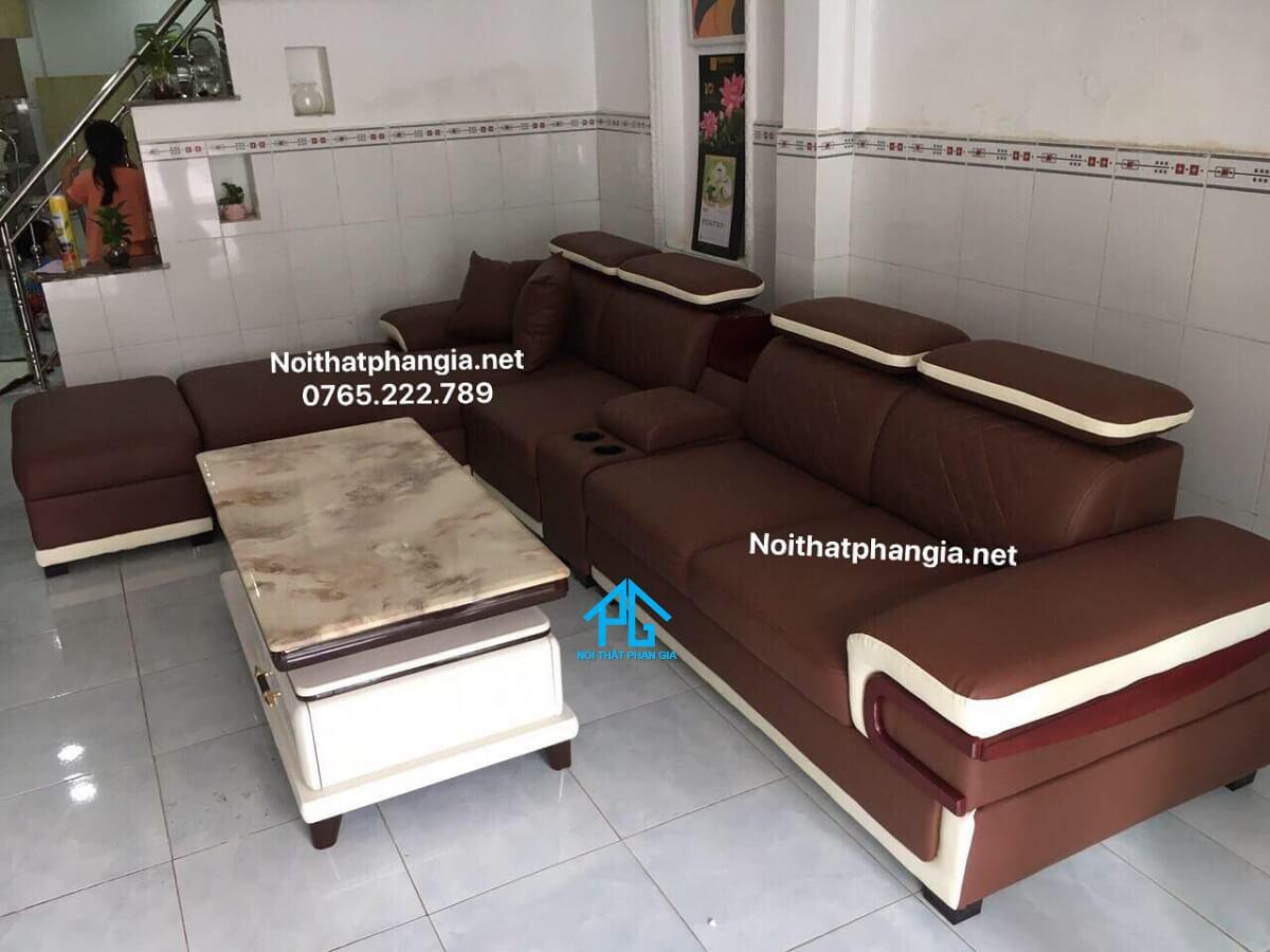 sofa phòng khách màu đỏ mệnh hỏa