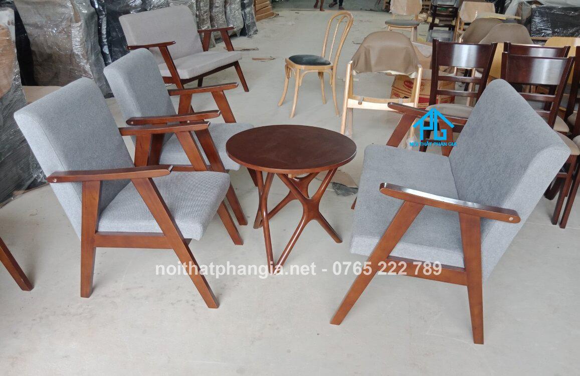 bàn ghế Sofa gỗ cafe